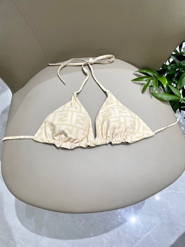 Fendi Versatile One-Piece Bikini Swimsuit in Brown Ff Logo Bikini