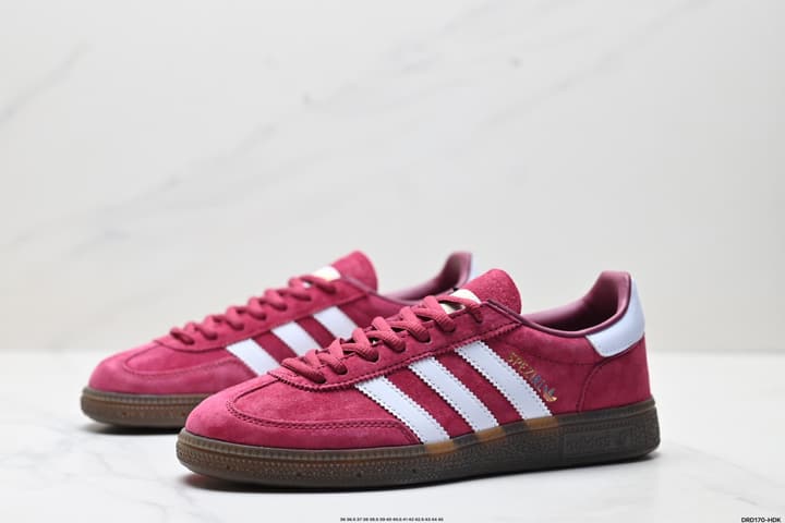 Adidas Handball Spezial Retro Suede Sneakers in Burgundy White Stripes