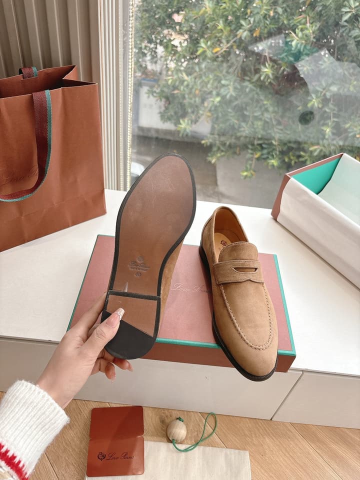 Loro Piana Loafers in Black Suede