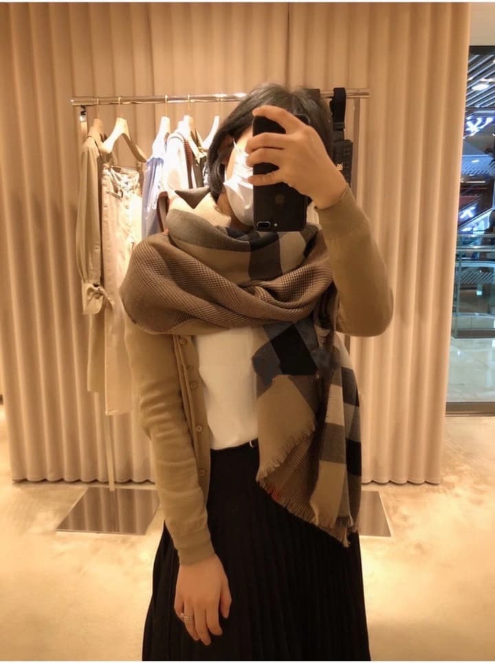Burberry Reversible Plaid Cashmere Shawl