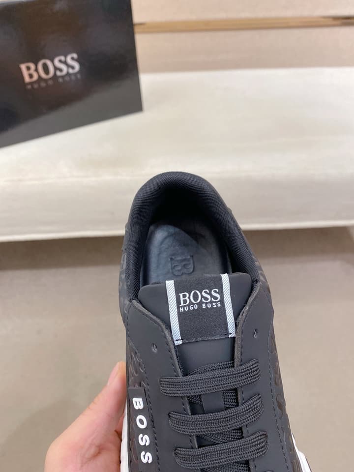 Boss Men's Casual Leather Sneakers in Blue