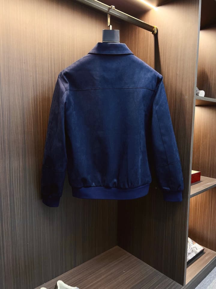 Dior Classic Men's Suede Bomber Jacket in Cognac Brown Suede Jacket