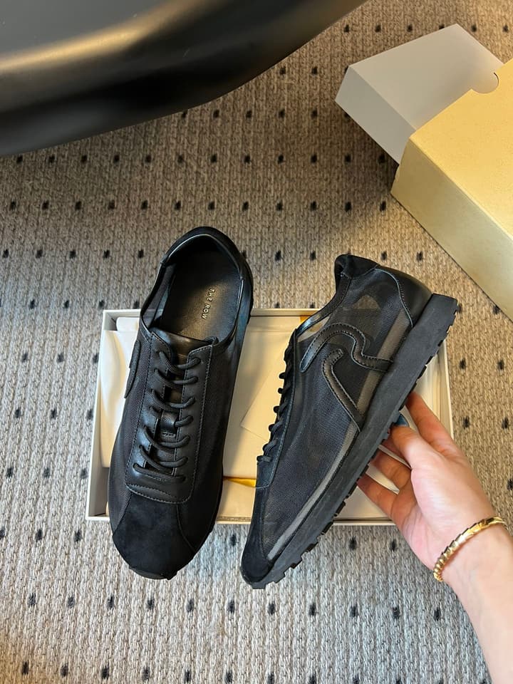 The Row 25SS German Training Mesh Sneakers in Black