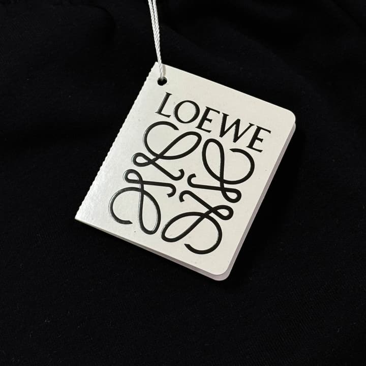 Loewe Classic Element Embroidered Shorts in Black With Blue Anagram Logo