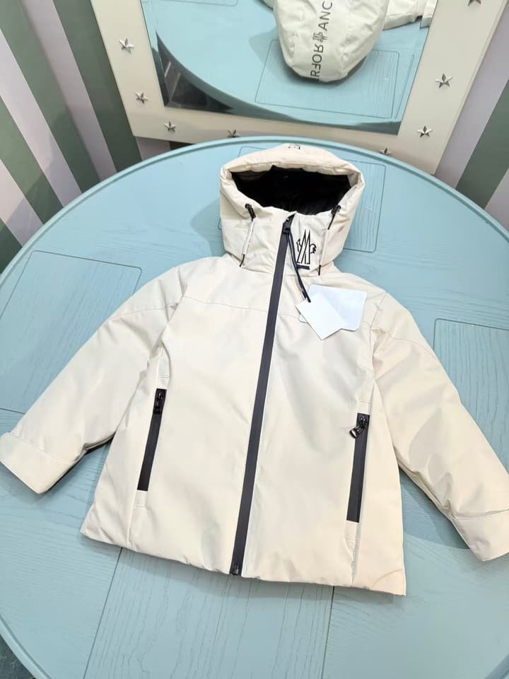 Moncler Kids Detachable Hood Puffer Jacket – 2025FW in Dark Gray