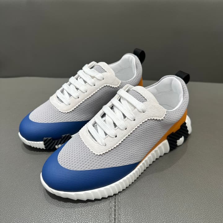 Hermès Bouncing Tech Mesh Sneakers in Black And White