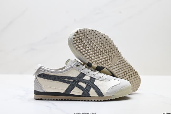 Onitsuka Tiger NIPPON MADE MEXICO 66 DELUXE Sneakers in Cream With Dark Grey Stripes