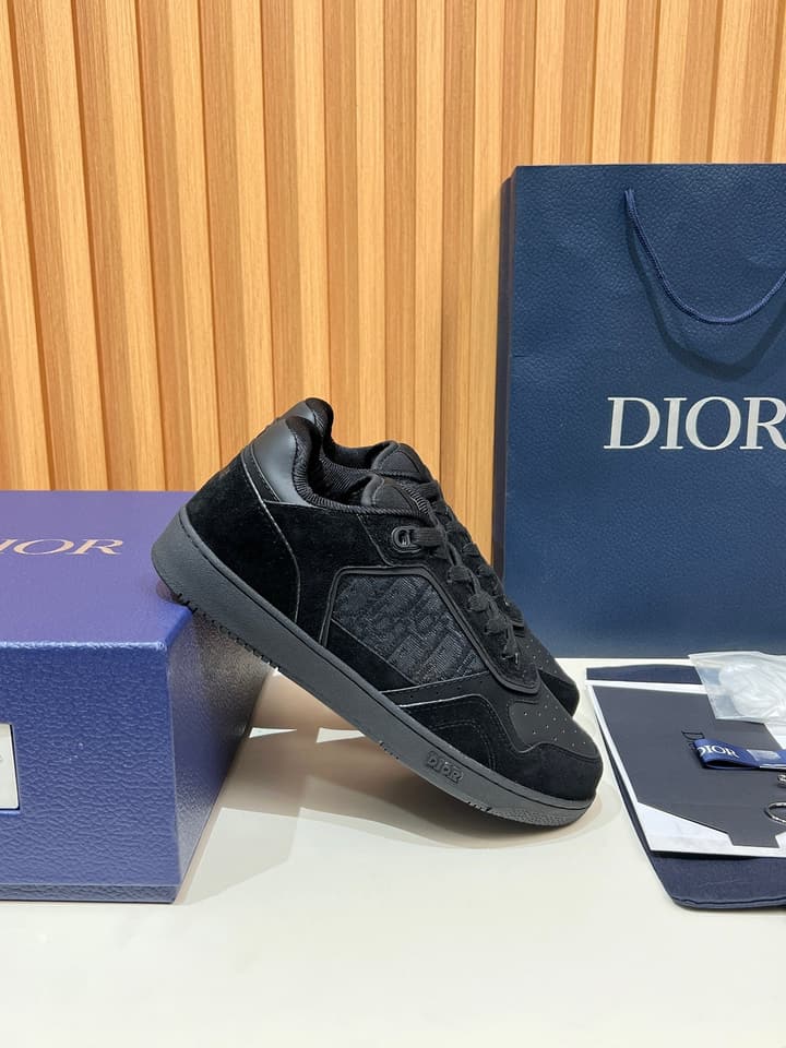Dior B27 Unisex Sneakers – 2025 Collection in Black And Khaki Oblique