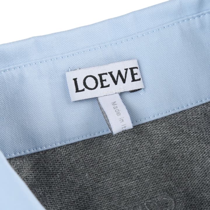 Loewe Knit Patchwork Long-Sleeve Shirt in Blue