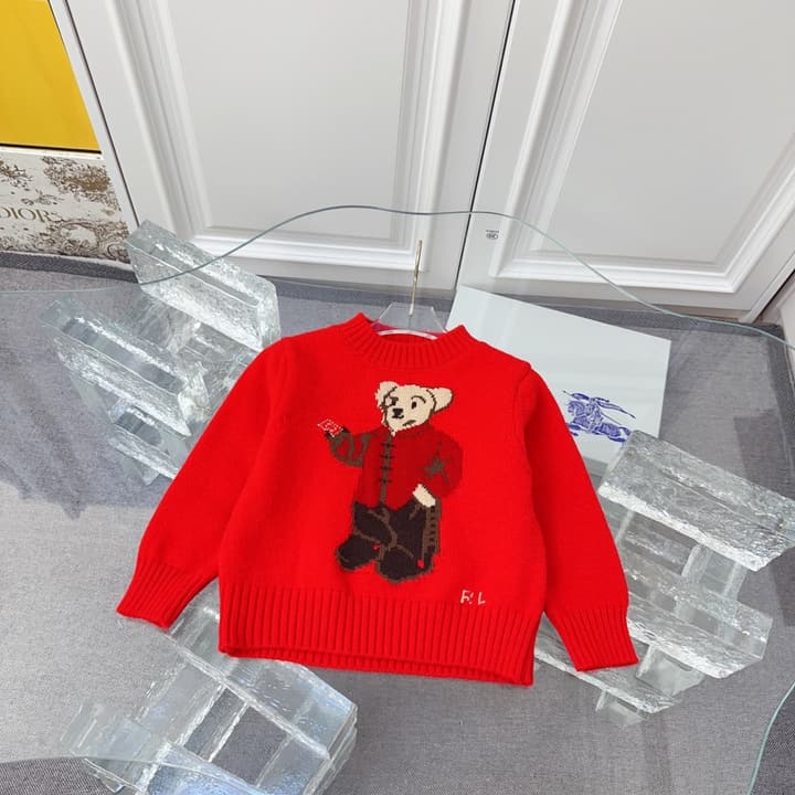 Ralph Lauren Kids Knitted Sweater – Kids Collection in Dark Navy Bear Sweater