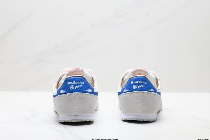 Onitsuka Tiger Serrano Nylon Retro Sneakers in Blue With White Stripes