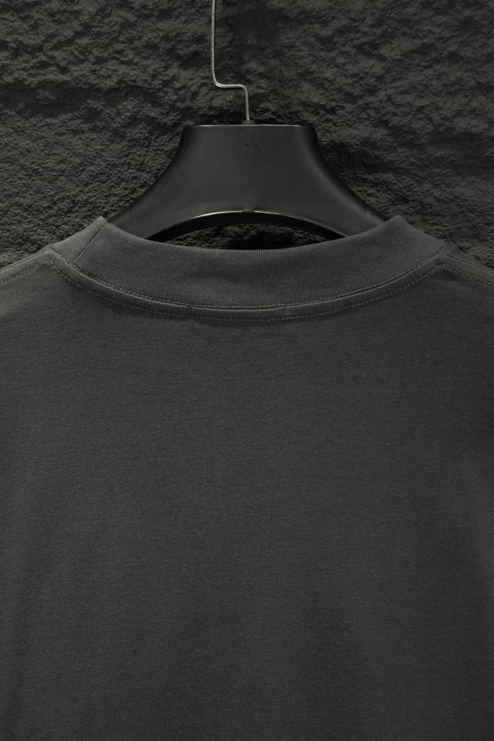 Prada Embroidered Oversize Long Sleeve T-Shirt in Deep Dark Gray