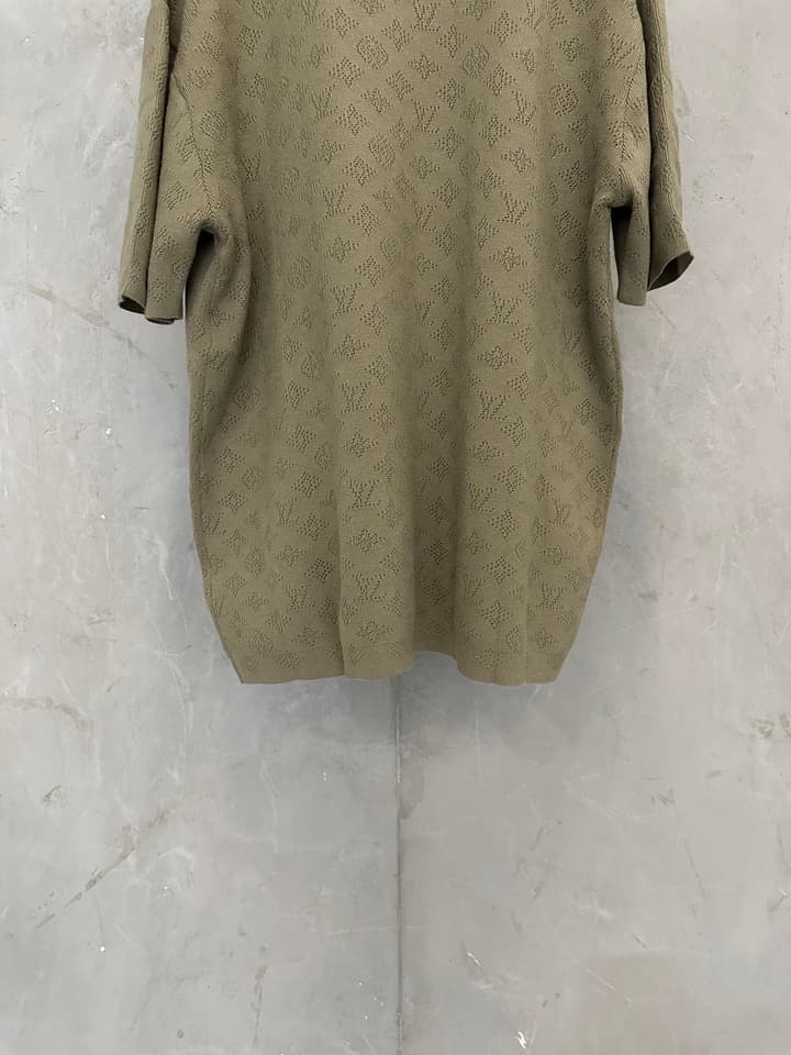 Louis Vuitton LV Hollow Jacquard Logo Knit Sweater – SS26 in Coffee Brown