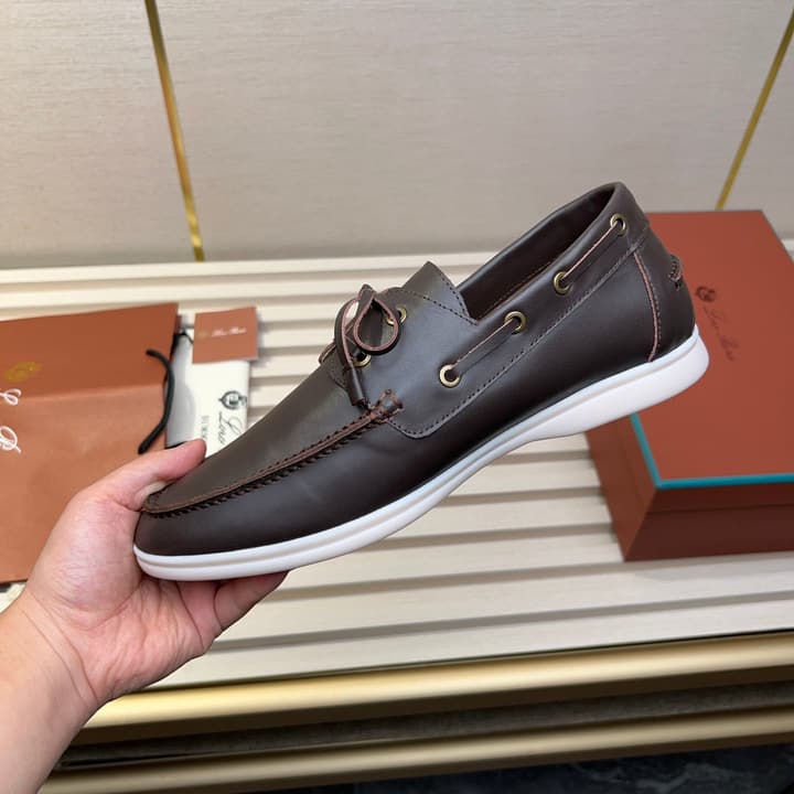 Loro Piana Moccasin Shoes – 2025 Collection in Navy Blue Leather