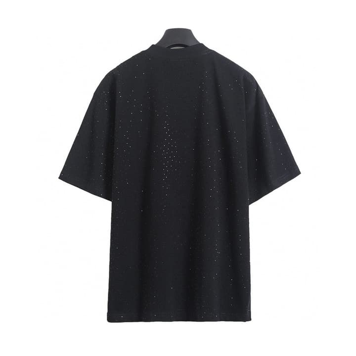 Balenciaga Rhinestone Short-Sleeve T-Shirt – 26SS in Black Rhinestone