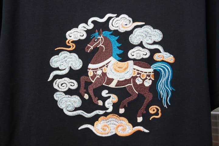 Dior Cloud Warhorse Logo Embroidered T-Shirt – Early Spring Year of the Horse Limited Edition – 26SS in Black