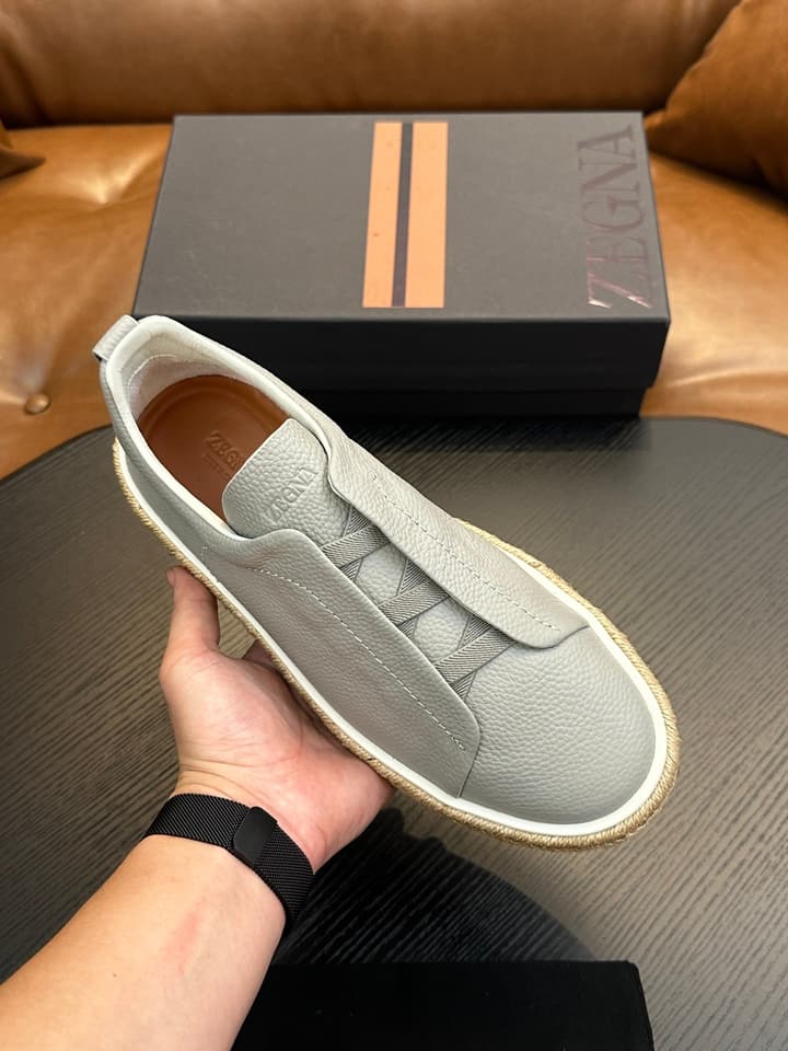 Ermenegildo Zegna Triple Stitch Low-Top Sneakers in Black Suede