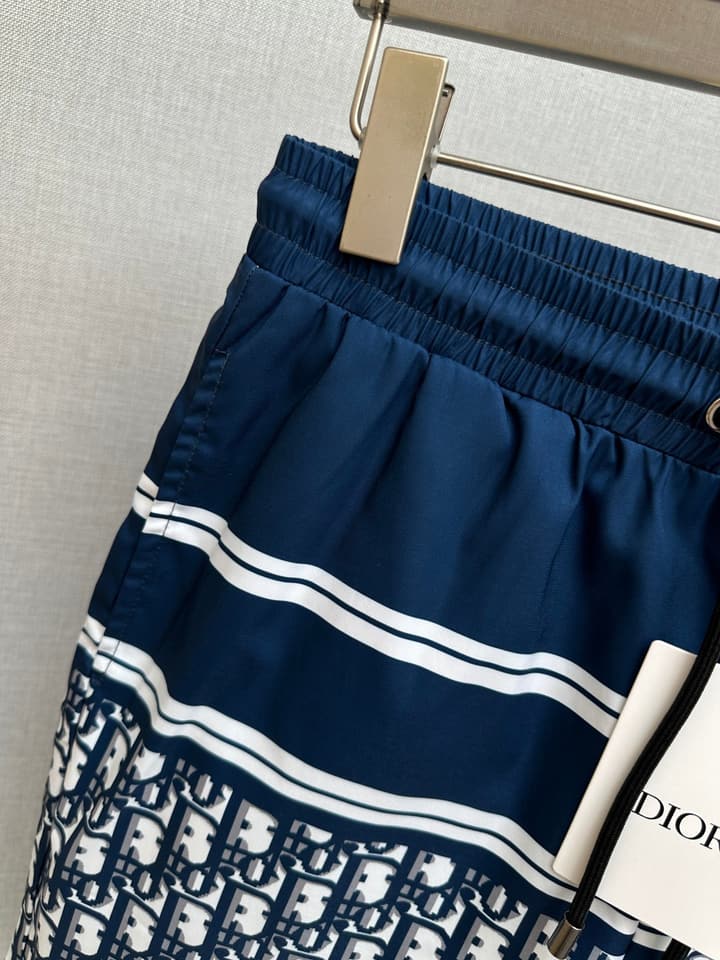 Dior Men's Casual Beach Shorts – 2025SS Collection in Black Dior Band Monogram
