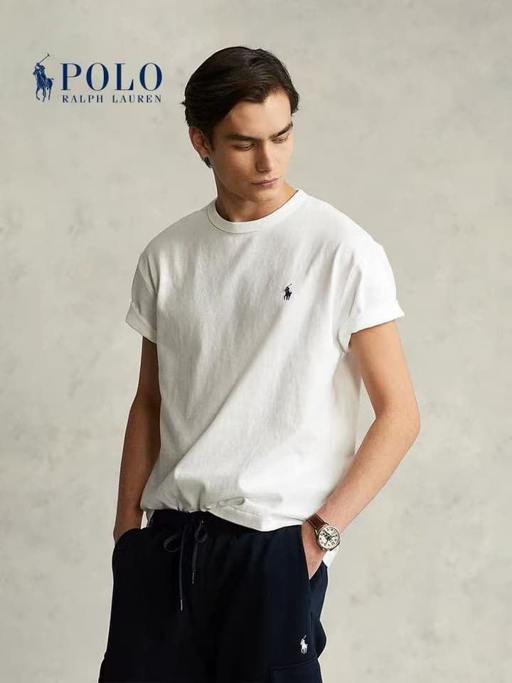 Ralph Lauren Mercerized Cotton Slim-Fit Crewneck T-Shirt in Black