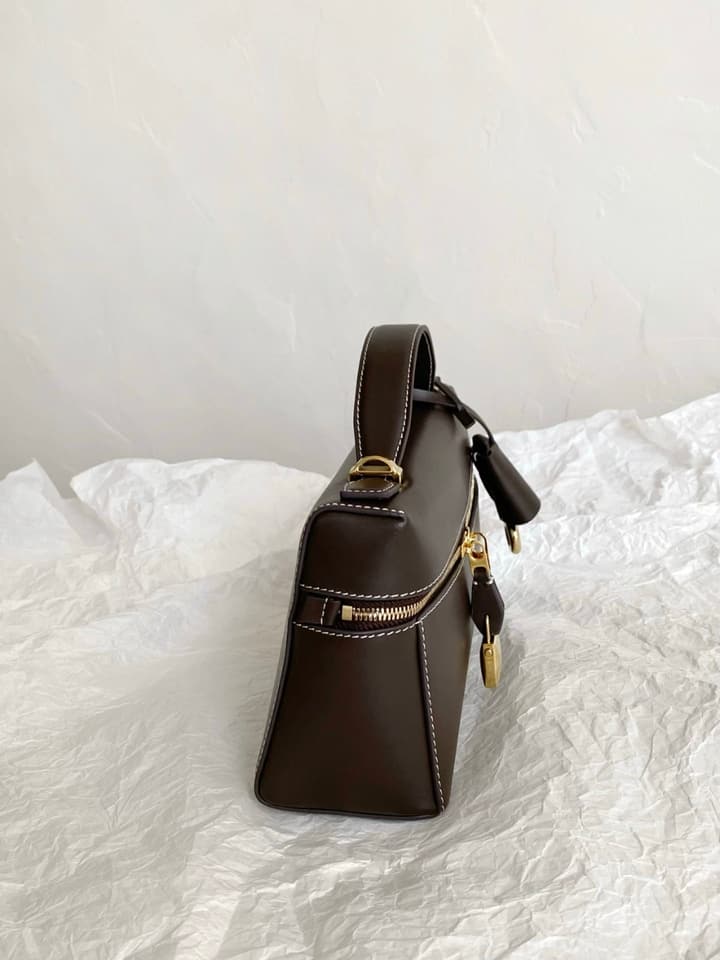 Loro Piana L23 Flat Grain Shoulder Bag in Beige