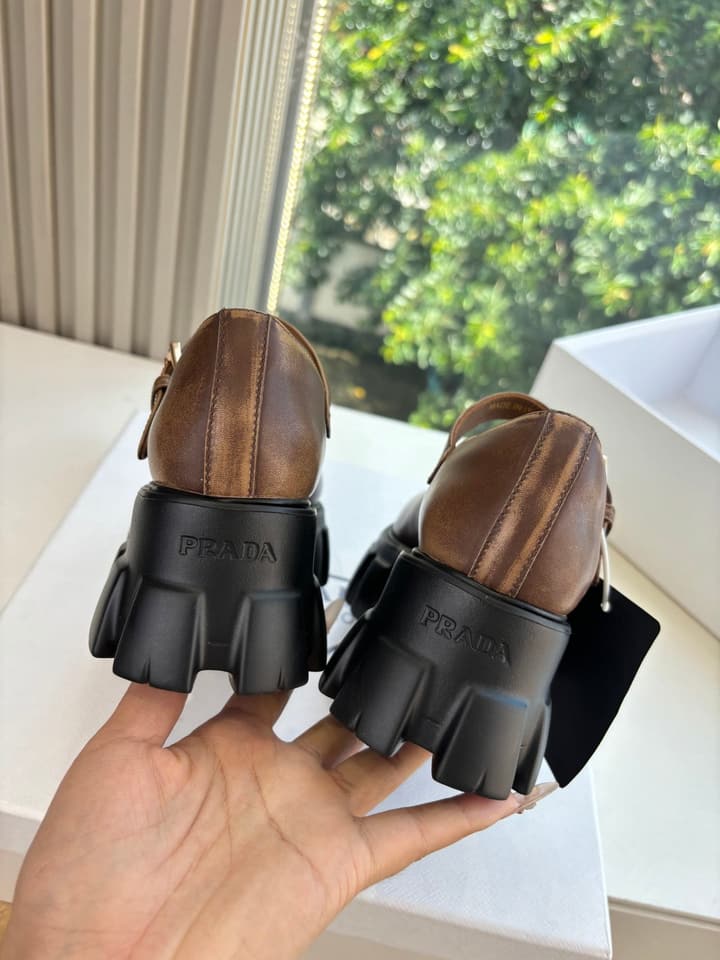 Prada Monolith Platform Mary Jane Loafers – 25FW in Assorted Leather & Suede Collection