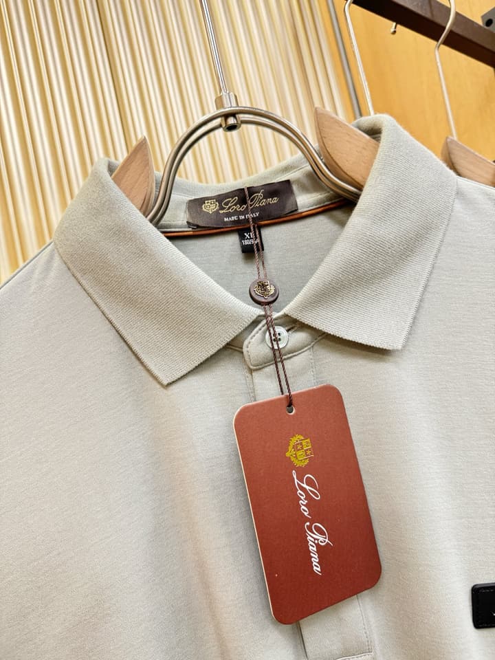 Loro Piana Solid Long Sleeve Polo Shirt – Autumn/Winter Collection in Black