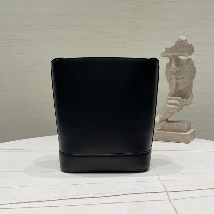 Celine Cuir Triomphe Calfskin Bucket Bag in Black