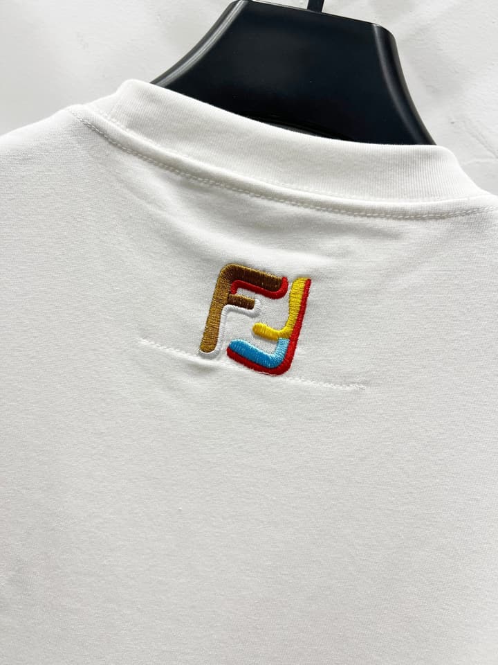 Fendi Embroidered Zipper Pocket T-Shirt – 2025SS in Black