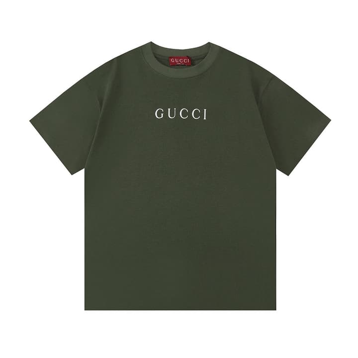Gucci Digital Print Small Letter Logo T-Shirt – 2025SS in Army Green