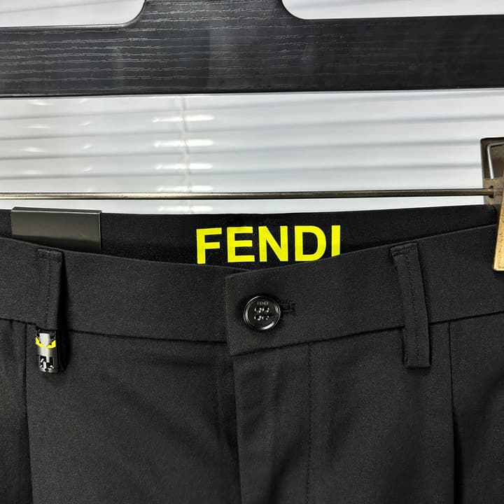 Fendi SS25 Casual Suit Trousers – 25SS/25FW in Dark Charcoal Gray