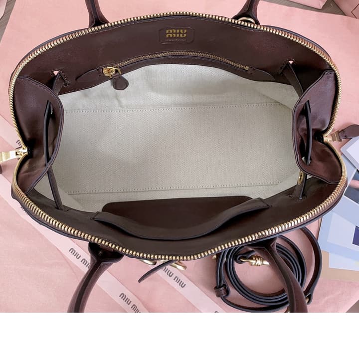 Miu Miu Aventure Nappa Leather Bowling Bag