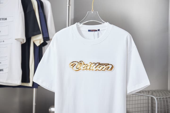 Louis Vuitton Sequin Embroidered Patchwork T-Shirt – 2026SS Early Spring Collection in Black