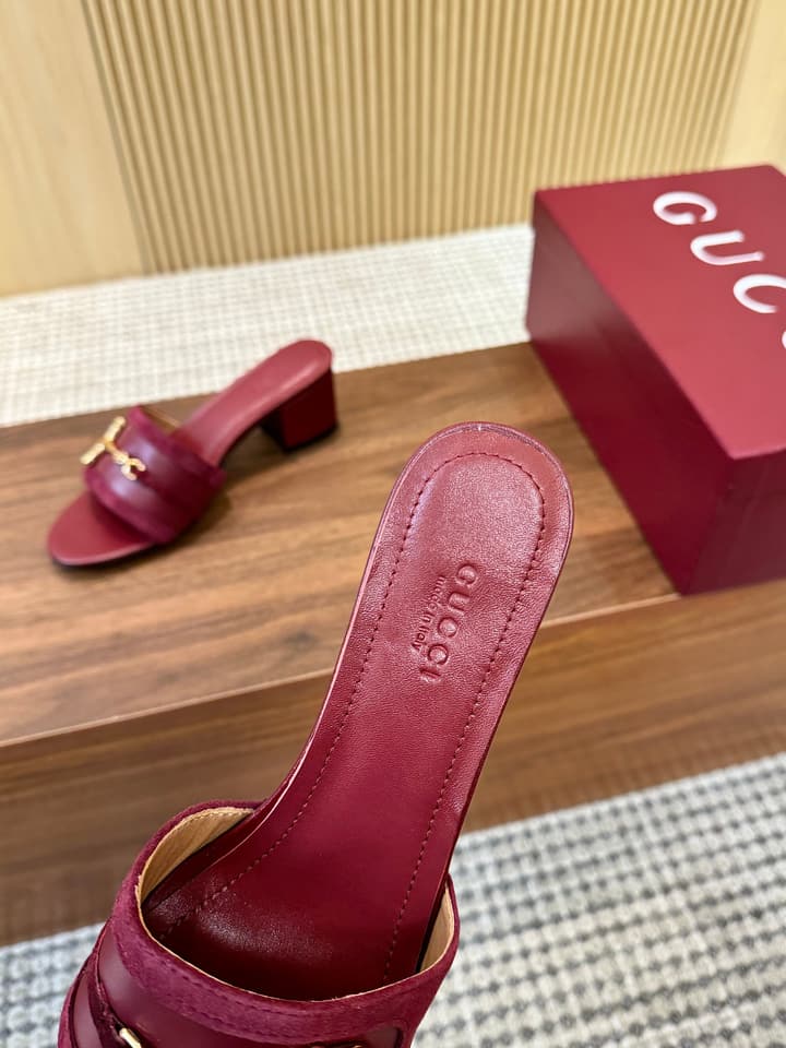 Gucci D-Horsebit Mule Sandals in Brown Gg Canvas