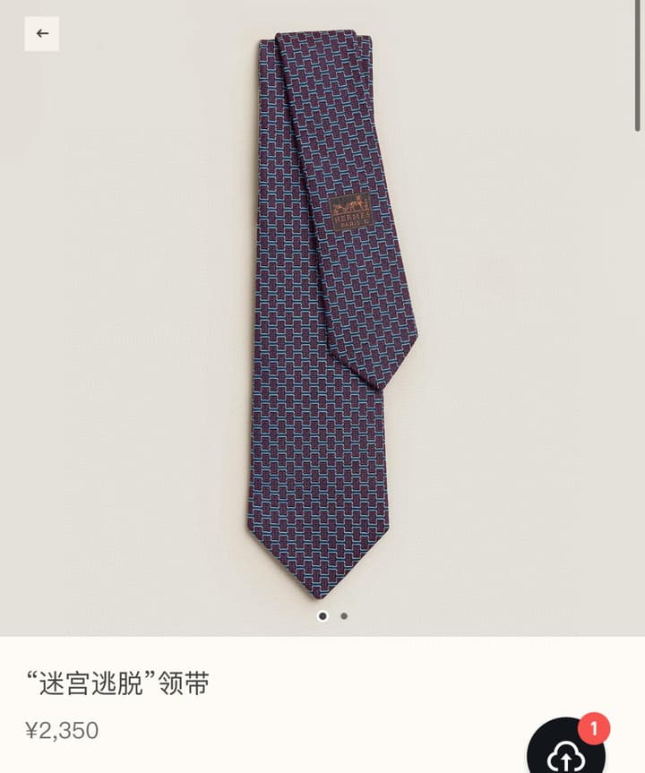 Hermès Philippe Mouquet Men's Tie in Cool Grey Patterned