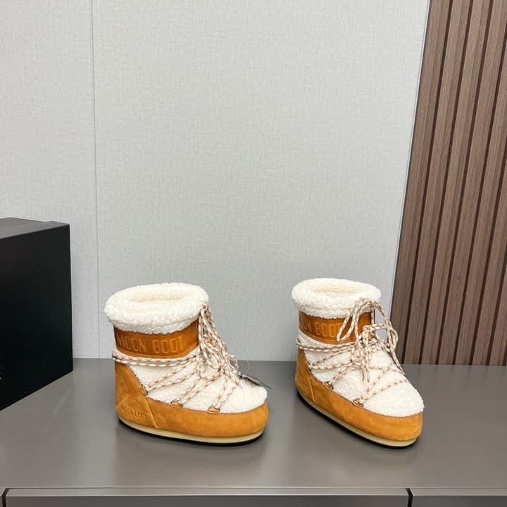 Moon Boot Fluffy Snow Boots – 2024FW in Beige