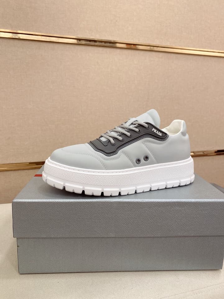 Prada Men's Waterproof Air Cushion Sneakers in Dark Grey