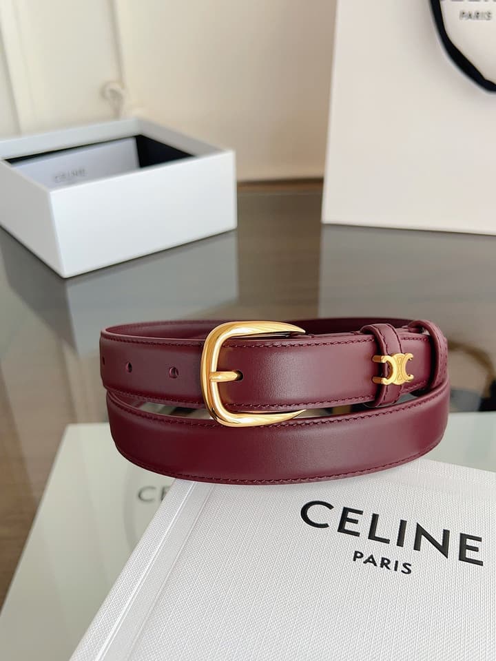 Celine Vivienne Taurillon 25mm Belt in Black Taurillon Leather