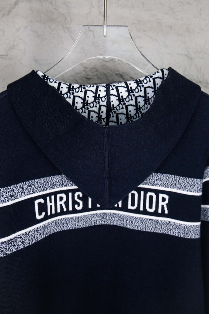 Dior Monogram Jacquard Zip Cardigan – 24SS in Light Grey Monogram