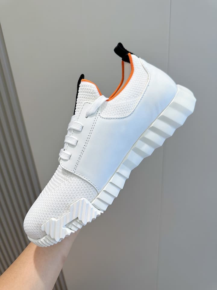 Hermès Bouncing Sneakers in Black And White Color Block