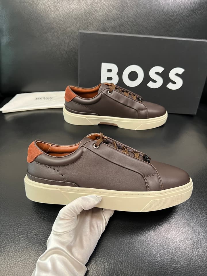 Boss Panelled Leather Sneakers