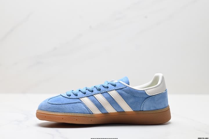 Adidas Handball Spezial Retro Sneakers in Navy Suede With Pastel Stripes