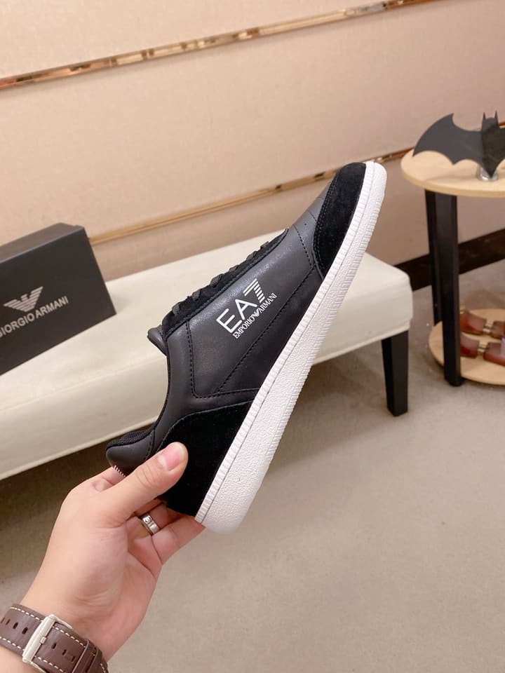 Armani Italian Leather Luxury Sneakers – New Collection in Bright Red