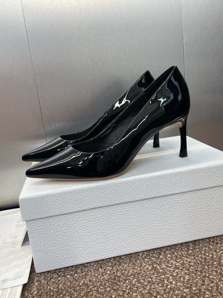 Dior CD Logo Pointed Toe Pumps – 2025 Spring/Summer Haute Couture Collection in Shiny Black Flat