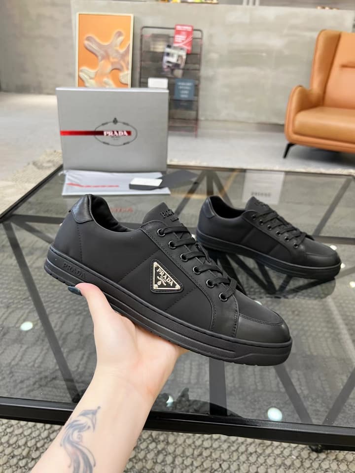 Prada Men's New Leather Sneakers