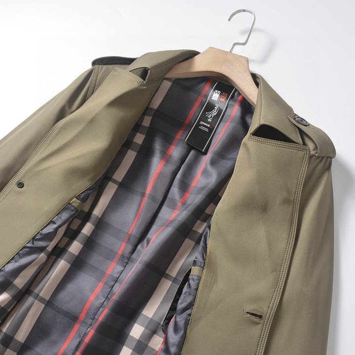 Burberry Long Double-Breasted Trench Coat – 2025FW in Navy Blue