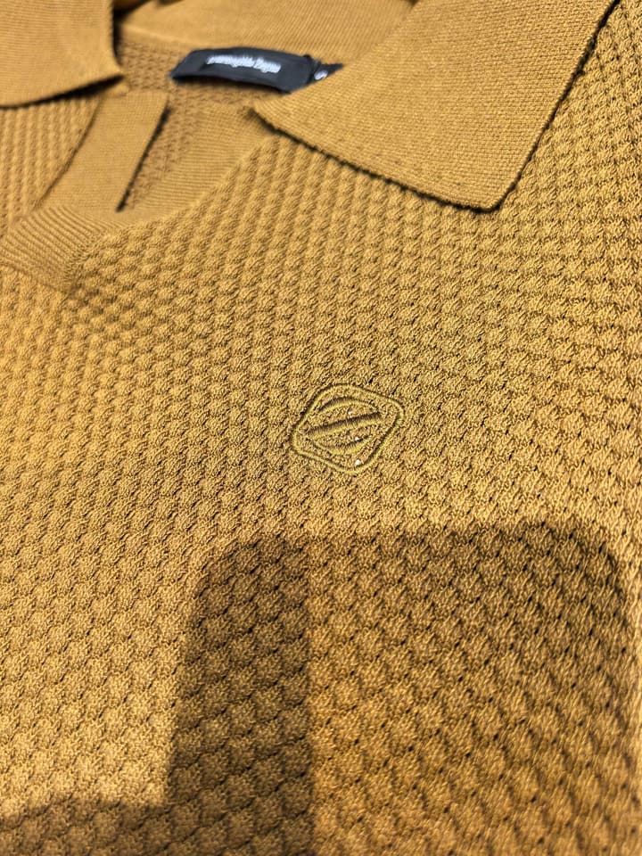 Zegna Logo Embroidered Slim-Fit Knit Sweater – 2026SS in Coffee