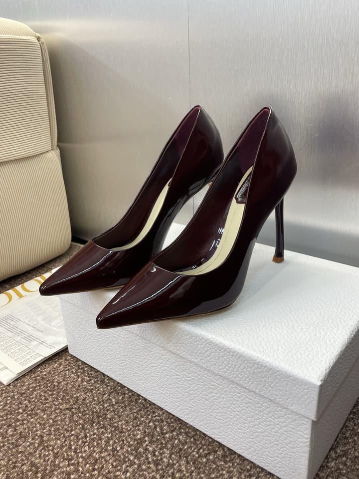 Dior CD Logo Pointed Toe Pumps – 2025 Spring/Summer Haute Couture Collection in Shiny Black Flat