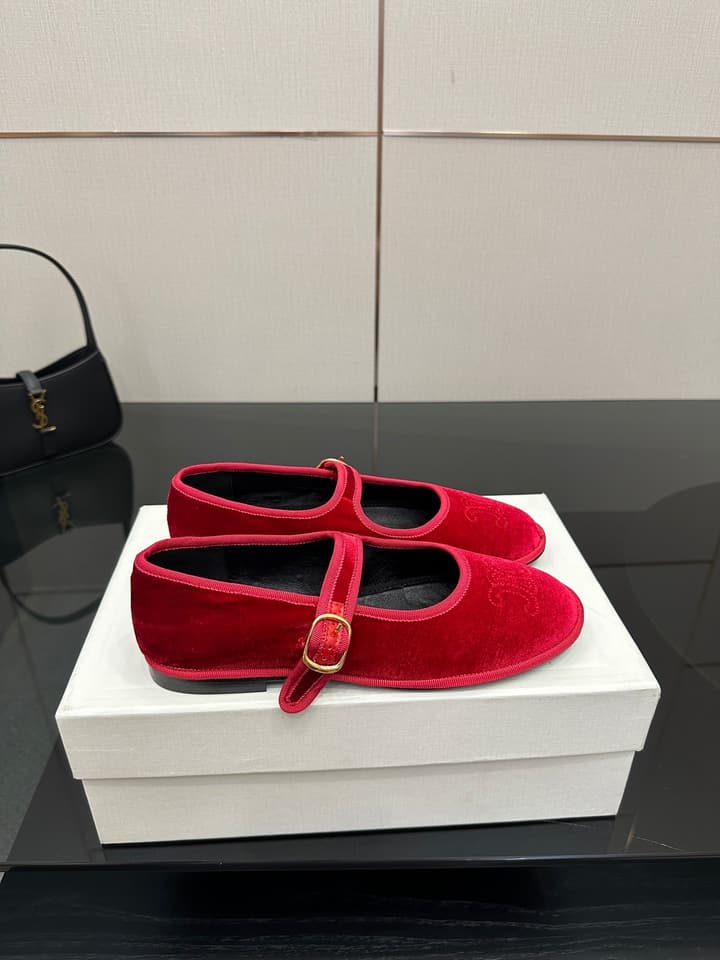 Celine Velvet Mary Jane Flats – 25 Collection in Black Velvet