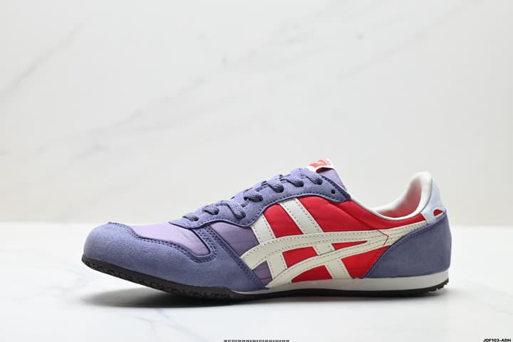 Onitsuka Tiger Serrano Nylon Retro Sneakers in Blue With White Stripes