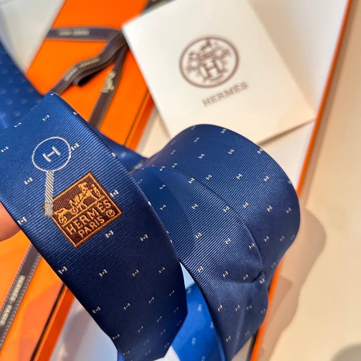 Hermès Men's Silk Tie in Burnt Orange Brown